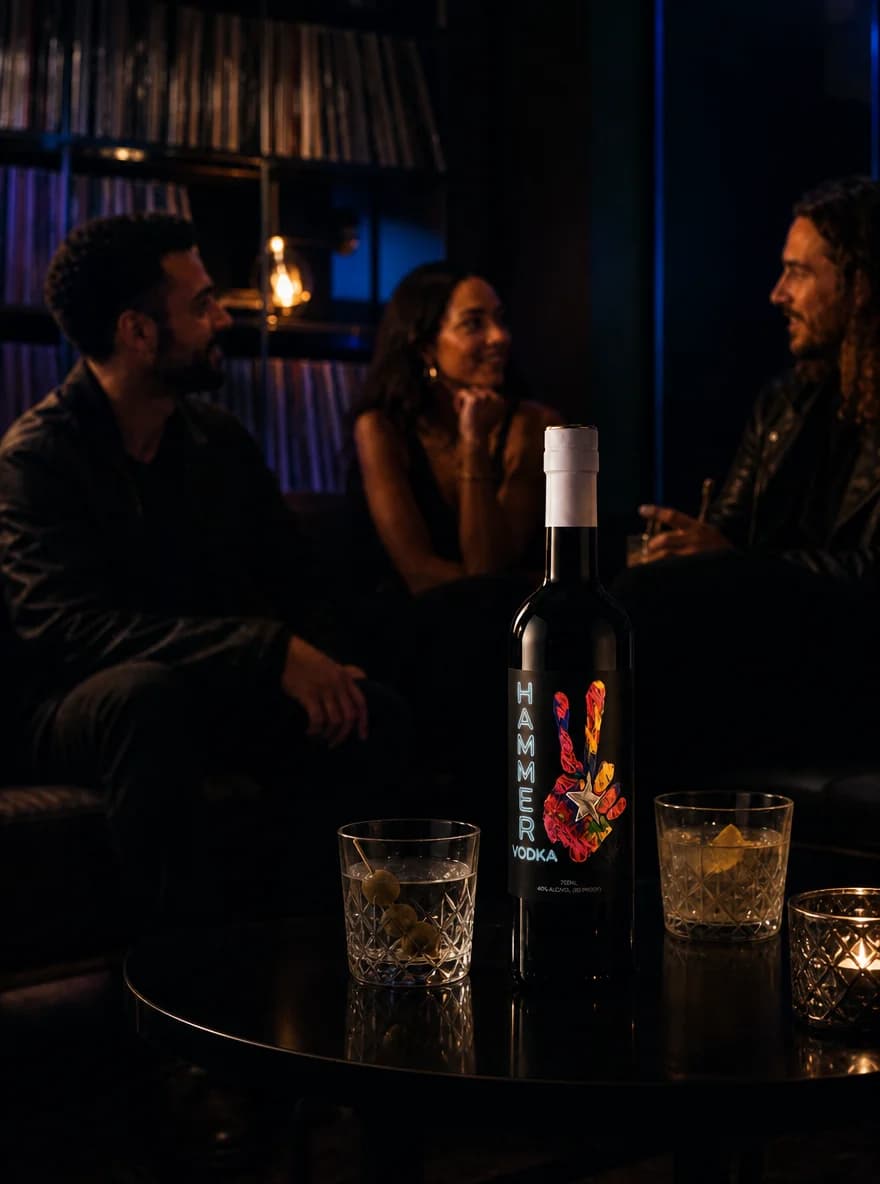 Friends sharing a conversation in a listening lounge
